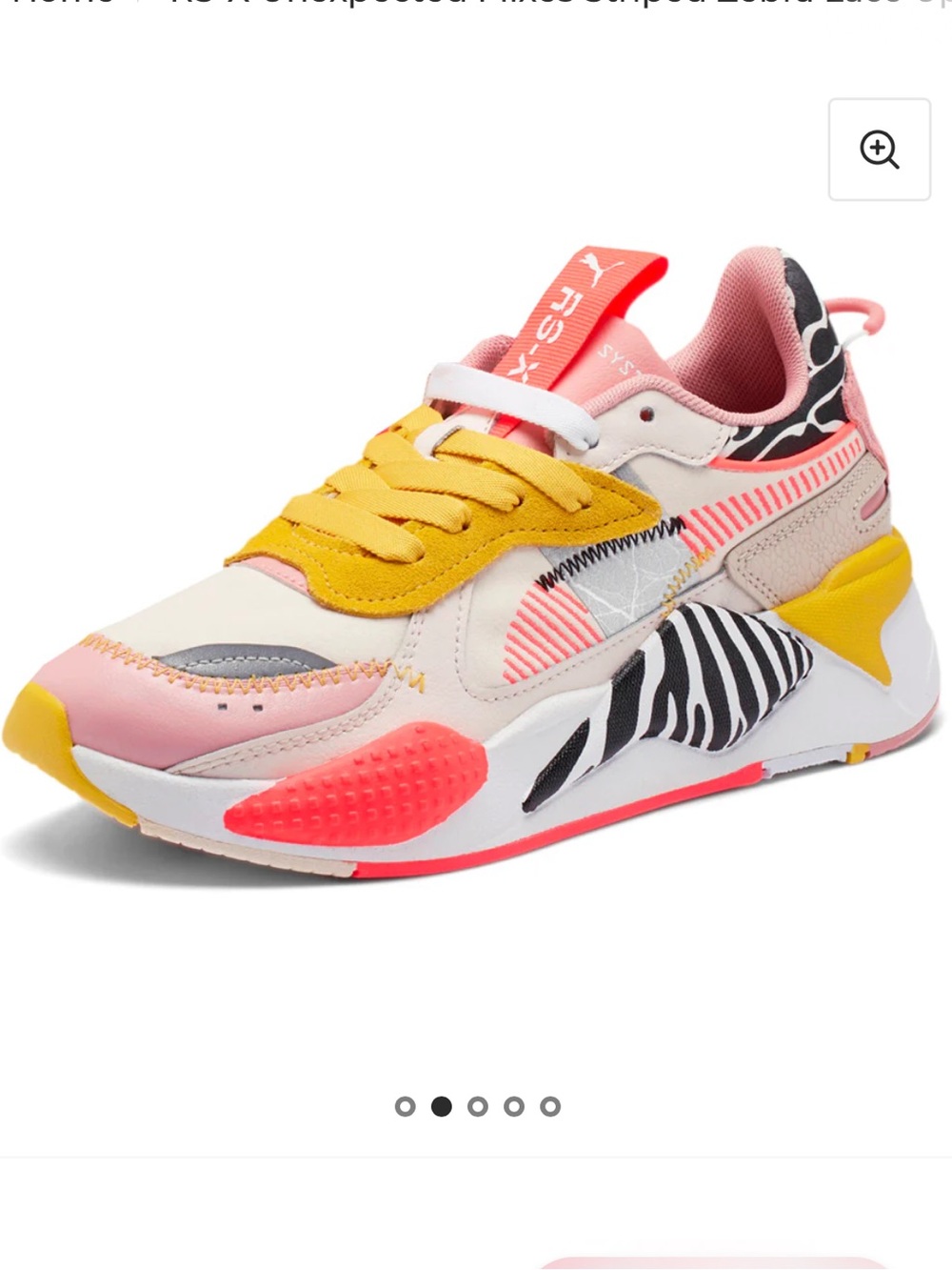 Puma RS-X Unexpected Mixes Striped Zebra Lace Up Sneakers